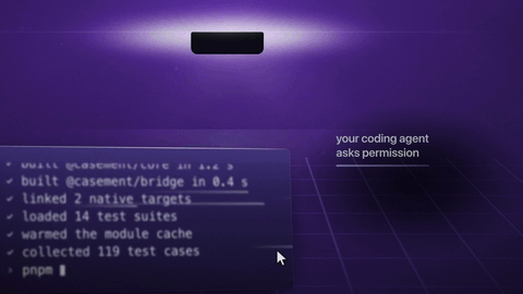 Claude Code asks to run a command, the card opens in the notch, and one click on Allow lets it carry on